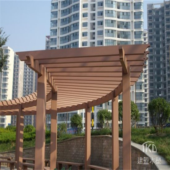 石家庄弧形木塑花架制作