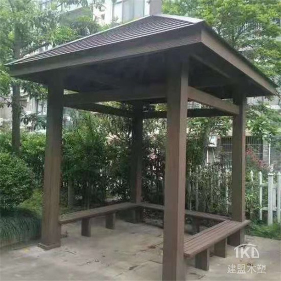 石家庄四角木塑凉亭安装